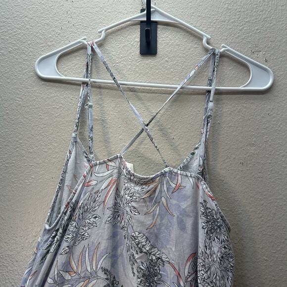 Cynthia Rowley Floral Midi Dress SZ S Handkerchief Hem Linen Blend Sundress - Picture 7 of 9